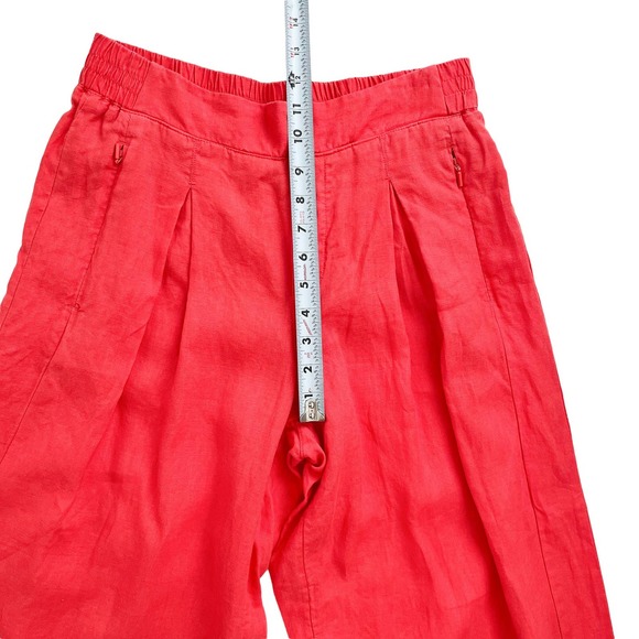 Athleta Linen Wide Leg High Rise Elastic Waist Crop Pants Women Size 8Tall - Picture 14 of 16